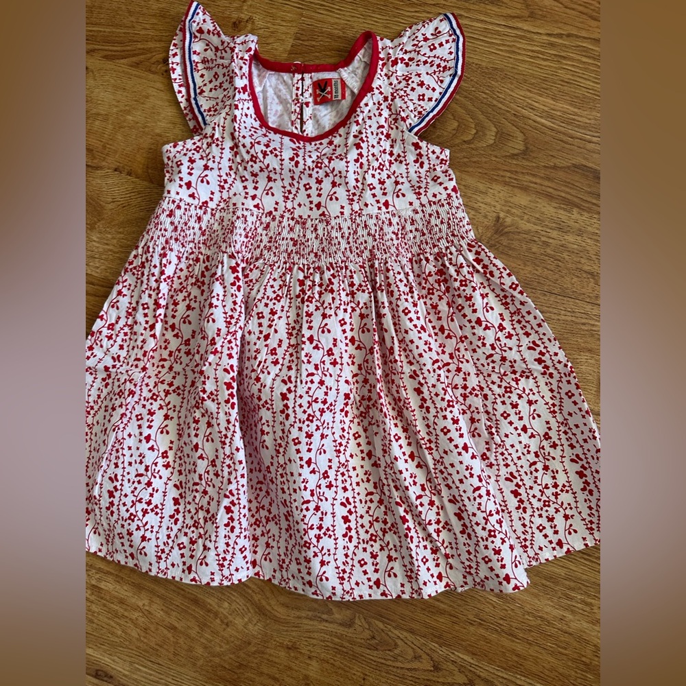 No Added Sugar White Red Floral Dress 18 months